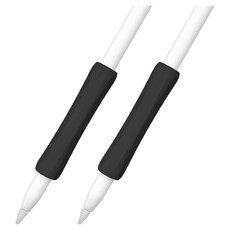 리브에잇 애플펜슬 그립 전기종호환 논슬립 홀더, 블랙, 2개