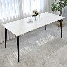 비에프컴퍼니 뉴 메르 세라믹 식탁 1800 방문설치, 화이트마블(세라믹) + 블랙(프레임), 6인용