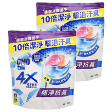 白蘭 4X極淨酵素抗病毒洗衣球補充包 抗臭護纖, 30顆, 2袋