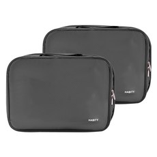 하비티 부피순삭 정리 의류 침낭 캠핑 이불 압축파우치 블랙, 2개입, 1세트