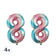 윰스 로즈쿼츠세레니티 디지털 숫자풍선 81cm, 숫자8, 4개