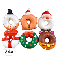 퍼줌 크리스마스 미니도넛 스퀴시 피규어, 24개, 랜덤발송