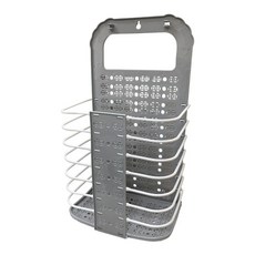 LInox 廚之坊 折疊式壁掛籃 特大, 摺疊52.5 x 29.5 x 2.5cm/展開52.5 x 29.5 x 20.5cm, 灰色, 1個