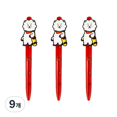 라인프렌즈 BT21 피규어젤펜 0.5mm, 알제이, 9개