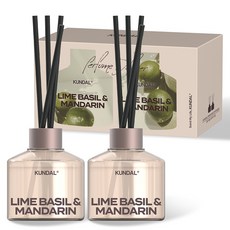 KUNDAL 昆黛爾 家用香薰擴香瓶+擴香棒組, 青檸羅勒&柑橘香, 3組