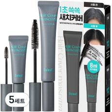 Daleaf Glam遮白髮染髮筆 16g + 迷你 8g 套組, 5套, 自然黑