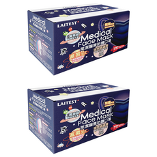 LAITEST 萊潔 醫療防護口罩 童心 兒童, 50片, 2包, 丹寧藍