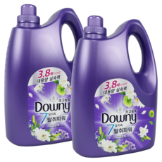 다우니 퍼플 초고농축 섬유유연제 화이트티와 릴리향 본품, 3.8L, 2개