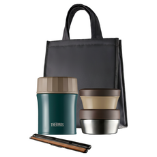 THERMOS 膳魔師 Plus 保溫便當盒組 森林綠 1140毫升，附筷子組、保溫袋, 1組