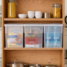 아이리스 팬트리 리빙박스 대형 BU, 투명, 3개