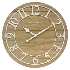 PresenTime & Co. 現代美式木質掛鐘 20吋 時尚居家裝飾, 暖橡木色