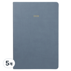 페이퍼리안 2026년 애티튜드 PU 먼슬리 플래너 A5, 더스티 블루, 5개