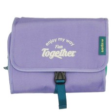 m square 三折洗漱包 大容量旅行收納掛鉤設計, 高地薰衣紫, 折疊尺寸：24 x 10 x 17cm、展開尺寸：24 x 54cm