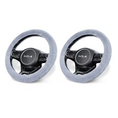 BLACK POD 超細纖維柔軟保暖方向盤把手套 2入組, 灰色