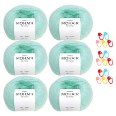 니뜨 허니 모헤어 실 25g x 2p + 단수링 5p 세트, 02 클라우드(실) + 랜덤발송(단수링), 3세트