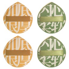 棉花糖氣墊粉撲 4入, 黃綠色, 1組