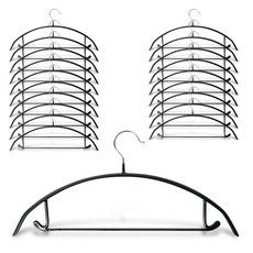 Market Plan 防滑塗層西裝圓形衣架, 黑色, 20件