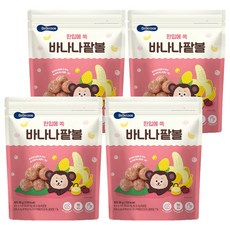 베베쿡 콘볼 과자, 바나나 + 팥 혼합맛, 25g, 4개