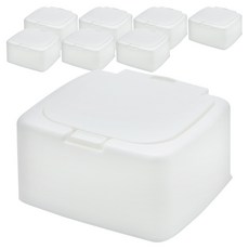 심플 원터치 소품 케이스 사각, 화이트, 8개