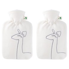 HUGO FROSCH 保溫袋熱敷經典泰迪外套型長頸鹿白1.8L, 2個