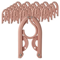 워니즈 출장 여행용 휴대용 접이식 옷걸이, 핑크, 24개