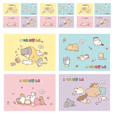 pinkfoot 2000喵喵橫向15格筆記本 4種*2入組, 2組, 混色