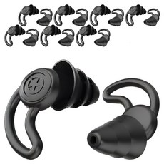 Monahome 三層奈米矽膠防噪音隔音睡眠耳塞 深黑色, 4套, 2副