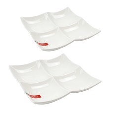 羅亞爾博登 四格分隔盤 中, 白色, 2個