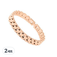 미나티 CZ70 남성용 게르마늄 건강 팔찌 로즈골드 + 사이즈 조절기 세트, 2세트