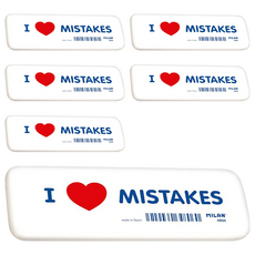 MILAN 超大橡皮擦 85g, I Love Mistakes, 6個