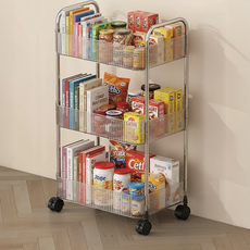 에브라잇 다용도 아크릴 미니 트롤리, 투명, 3단