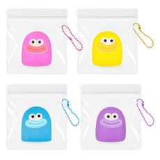 포포팬시 말랑쫀득 미니 하드 말랑이 키링, 혼합색상, 50g, 4개