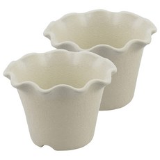 蓮花 造型花盆 花槽 盆栽, 米白色, 2個