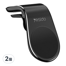 yesido 鴨嘴磁吸出風口支架 C64，車用導航支架 強力吸附 自由旋轉, 黑色, 2個