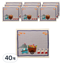 루비코코 홈카페 일러스트 리필 해동지 뽑아쓰는 키친타올 동물의 세계 2, 40개, 1개입