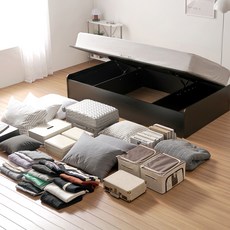 서울소호 스테디 리프트업 수납 침대프레임 단품 방문설치, 블랙