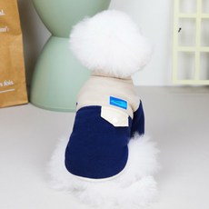딩동펫 강아지 투톤 기모 스웨트, 네이비, 1개