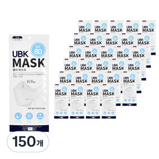 UBK 황사 마스크 대형 KF80, 1개입, 150개, 화이트