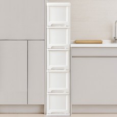 보노하우스 모던 슬림 틈새 서랍장 5단, 화이트, 1개