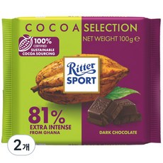 리터스포트 카카오 셀렉션 엑스트라인텐스 81% 초콜릿, 2개, 100g
