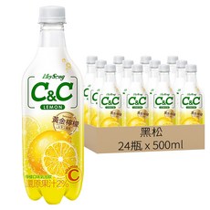 黑松 C&C 氣泡飲 檸檬, 500ml, 24瓶