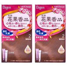 Bigen 美源 花果香快速染髮霜, 2淺亮棕色, 2盒