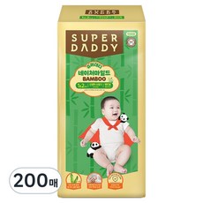슈퍼대디 네이처마일드 밤부 밴드형 기저귀 남여공용, 신생아용(NB), 200매