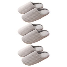 아리코 남성용 세탁기 워셔블 쿠션 거실화, 브라운, 3개