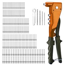 OON 핸드 리벳건 + 리베못 4종 x 50p + 드릴비트 4종 + 어댑터 세트, 1세트