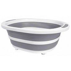 PEARL LIFE 珍珠金屬 砧板折疊洗物盆, 白色 + 灰色, 1個