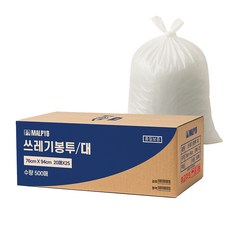 MALPYO 雙層分類垃圾袋 大 白色 500入, 1個, 75L