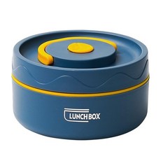 304不鏽鋼微波保溫便當, 420ml 深藍色, 1個