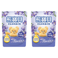 熊寶貝 衣物柔軟精 小蒼蘭 香氛柔軟護衣精 補充包 1.75L 72小時持香, 2包