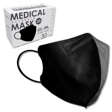 JUN 郡昱 3D成人立體醫療口罩 L, 30片, 1盒, 曜石黑